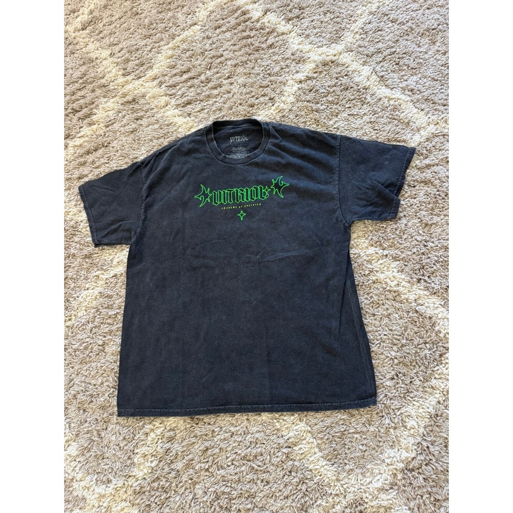 Vitriol Shadows of Oblivion Graphic Tee Washed Black Neon Green XL - Picture 3 of 7